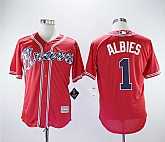 Braves 1 Ozzie Albies Red Cool Base Baseball Jerseys,baseball caps,new era cap wholesale,wholesale hats